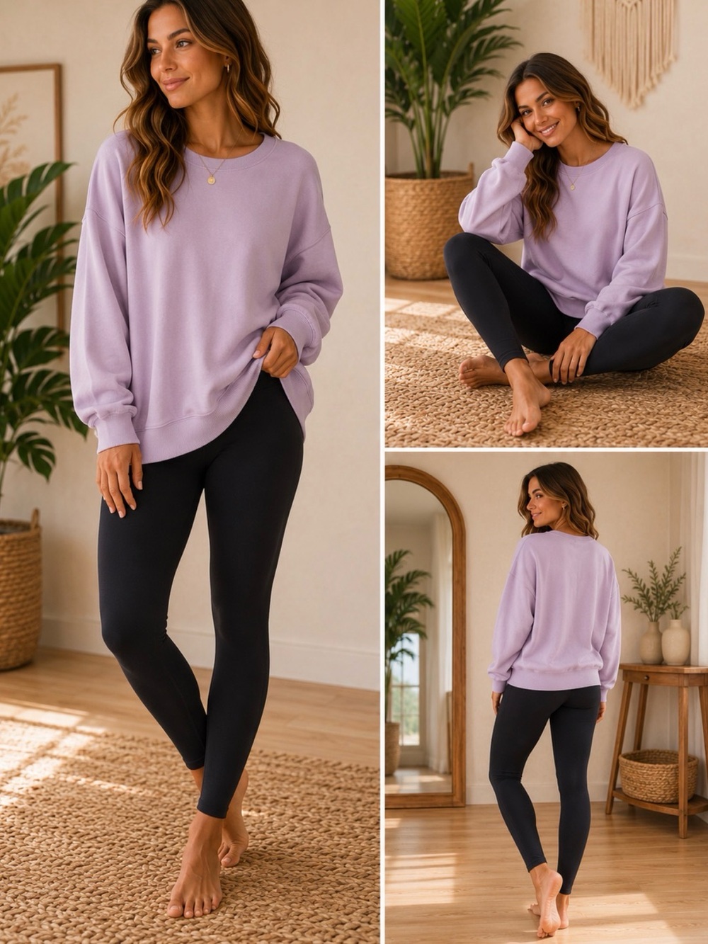SKIMS Lilac Relaxed Crewneck Sweatshirt